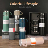 3 Cup 500ml Double-Layer Stainless Steel Vacuum Flask Set – Hot & Cold Thermos Bottle with 3 Cups