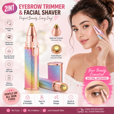 Buy 2-in-1 Rechargeable Electric Hair Remover & Eyebrow Trimmer for Women – Painless Facial Hair Removal