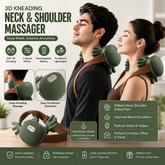 3D Electric Neck & Shoulder Massager with Heat | Deep Kneading Cervical & Trapezius Muscle Massage