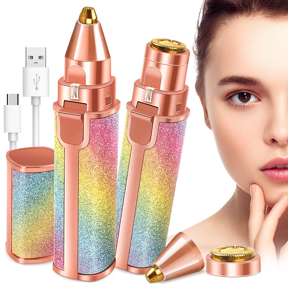 Buy 2-in-1 Rechargeable Electric Hair Remover & Eyebrow Trimmer for Women – Painless Facial Hair Removal