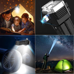 3W LED Rechargeable Flashlight – Multi-Function Emergency Torch with COB Light