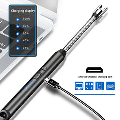 USB Rechargeable Electric Arc Lighter – Windproof Flameless Lighter for Candle & Kitchen Use