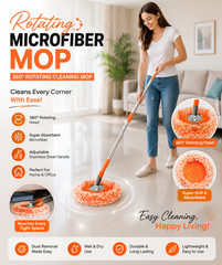 Sunflower Microfiber Floor Mop – 360° Rotating Cleaning Mop with Super Absorbent Head | Easy Home Floor Cleaner