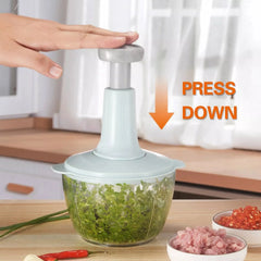 2 Liter Manual Food Chopper Push Hand Press / Manual Vegetable Chopper