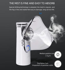 Portable Handheld Nebulizer – Quiet Mesh Inhaler for Home & Travel Use