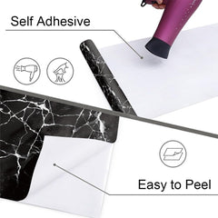 Black Marble Peel and Stick Wallpaper – Self-Adhesive Waterproof Countertop & Cabinet Covering