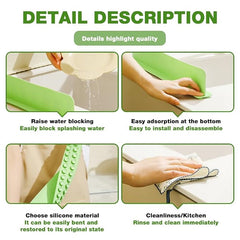 Silicone Sink Splash Guard – Water Baffle & Countertop Protector for Kitchen Sink