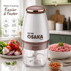 Osaka Multi-Purpose Electric Meat Grinder & Food Processor | 4-Blade Kitchen Chopper for Meat, Vegetables & Fruits