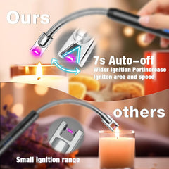 USB Rechargeable Electric Arc Lighter – Windproof Flameless Lighter for Candle & Kitchen Use