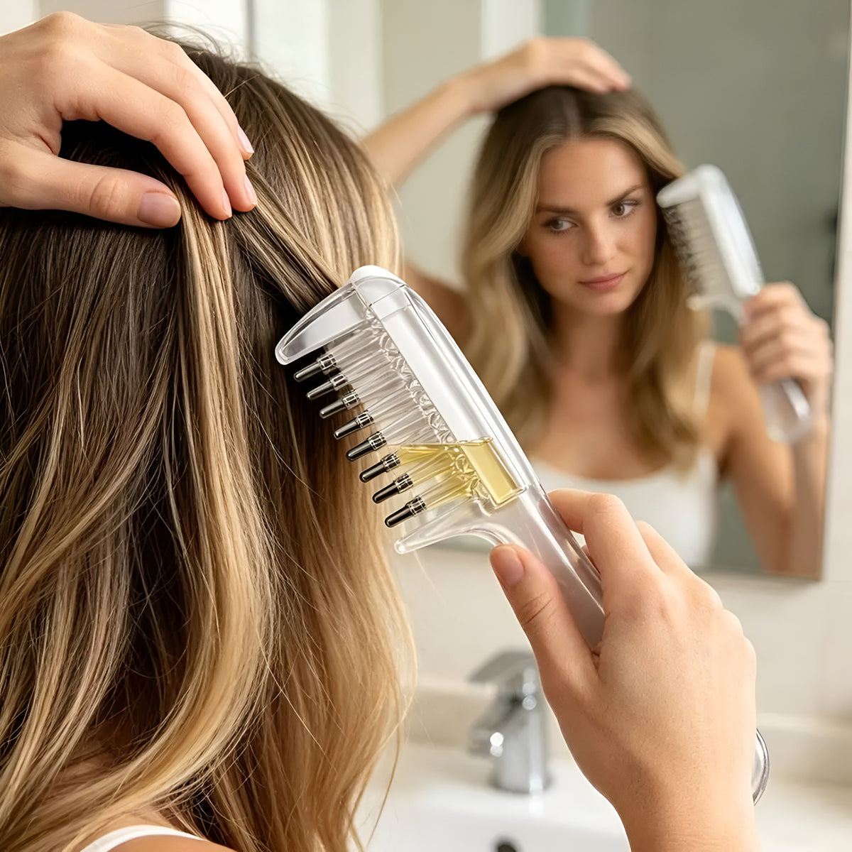Essential Oil Scalp Massage Comb – Hair Growth Serum & Oil Applicator with Storage Chamber