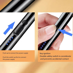 USB Rechargeable Electric Arc Lighter – Windproof Flameless Lighter for Candle & Kitchen Use
