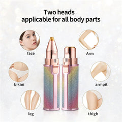 Buy 2-in-1 Rechargeable Electric Hair Remover & Eyebrow Trimmer for Women – Painless Facial Hair Removal