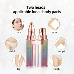 Buy 2-in-1 Rechargeable Electric Hair Remover & Eyebrow Trimmer for Women – Painless Facial Hair Removal