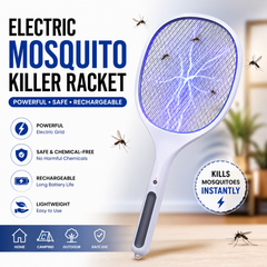 Electric Mosquito Killer Racket – Rechargeable Handheld Mosquito Swatter for Indoor & Outdoor Use