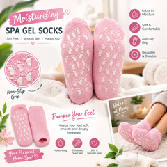 Moisturizing Spa Gel Socks – Silicone Foot Care Socks for Dry & Cracked Heels