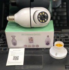 360° Wireless WiFi Panoramic Bulb Camera – 360° Security Camera with Night Vision & Motion Detection