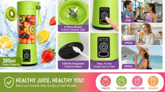 6 Blade Mini Portable USB Rechargeable Juicer Blender – Smoothie Maker & Fruit Mixer