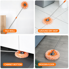 Sunflower Microfiber Floor Mop – 360° Rotating Cleaning Mop with Super Absorbent Head | Easy Home Floor Cleaner