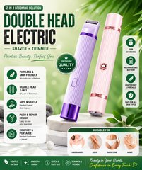 2-in-1 Dual Head Electric Shaver for Women – Bikini Trimmer & Facial Hair Remover | Wet & Dry Use