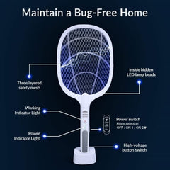 Electric Mosquito Killer Racket – Rechargeable Handheld Mosquito Swatter for Indoor & Outdoor Use