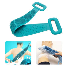 Silicone Bath Body Brush – Exfoliating Long Back Scrubber, Easy to Clean, Lathers Well, Durable